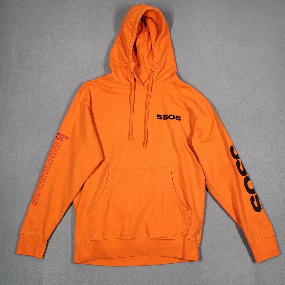 5 Seconds of Summer Hoodie Men's M Orange Pullover North American Tour 2019‎